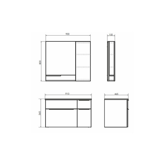 ЗЕРКАЛО-ШКАФ COMFORTY ВАРНА-90 ДУБ СОНОМА