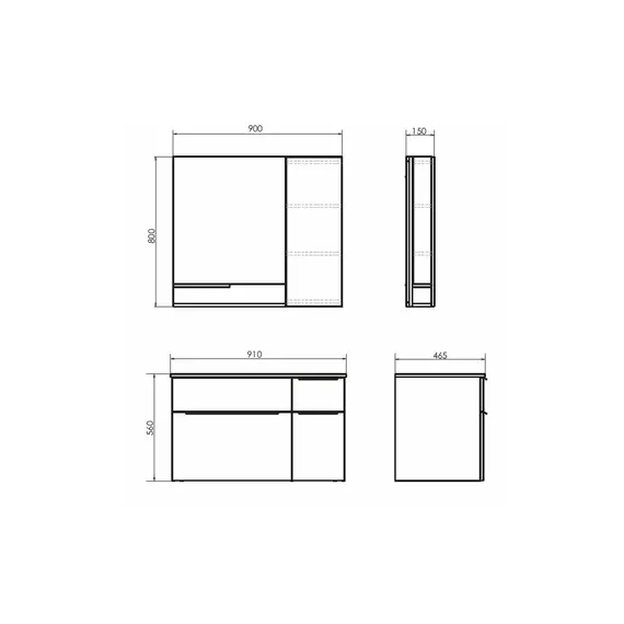 ЗЕРКАЛО-ШКАФ COMFORTY ВАРНА-90 ДУБ СОНОМА