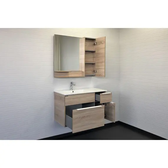 ЗЕРКАЛО-ШКАФ COMFORTY ВАРНА-90 ДУБ СОНОМА