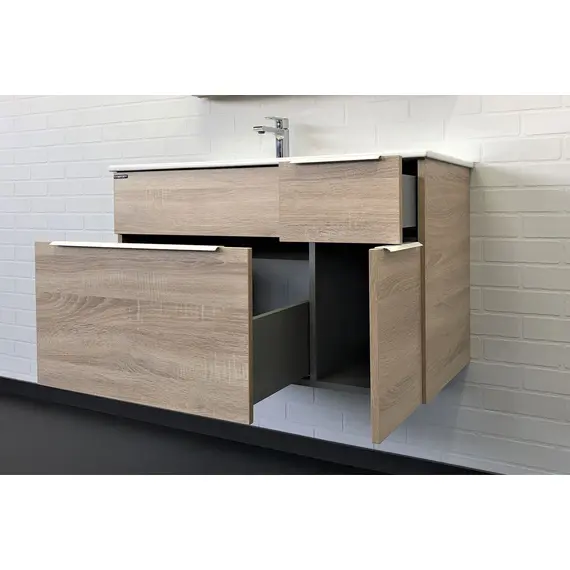 ТУМБА-УМЫВАЛЬНИК COMFORTY ВАРНА-90 ДУБ СОНОМА С РАКОВИНОЙ COMFORTY 9090EL