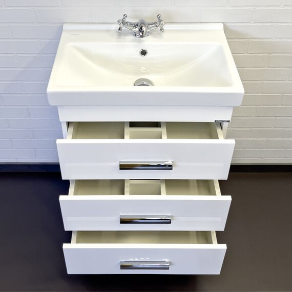 ТУМБА-УМЫВАЛЬНИК COMFORTY НИКОСИЯ 60Н БЕЛЫЙ ГЛЯНЕЦ С РАКОВИНОЙ FEST 60