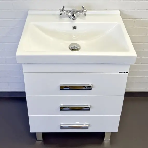 ТУМБА-УМЫВАЛЬНИК COMFORTY НИКОСИЯ 60Н БЕЛЫЙ ГЛЯНЕЦ С РАКОВИНОЙ FEST 60