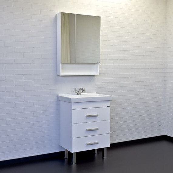 ТУМБА-УМЫВАЛЬНИК COMFORTY НИКОСИЯ 60Н БЕЛЫЙ ГЛЯНЕЦ С РАКОВИНОЙ FEST 60