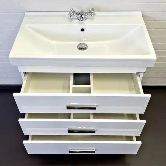 ТУМБА-УМЫВАЛЬНИК COMFORTY НИКОСИЯ-80Н БЕЛЫЙ ГЛЯНЕЦ С РАКОВИНОЙ FEST 80