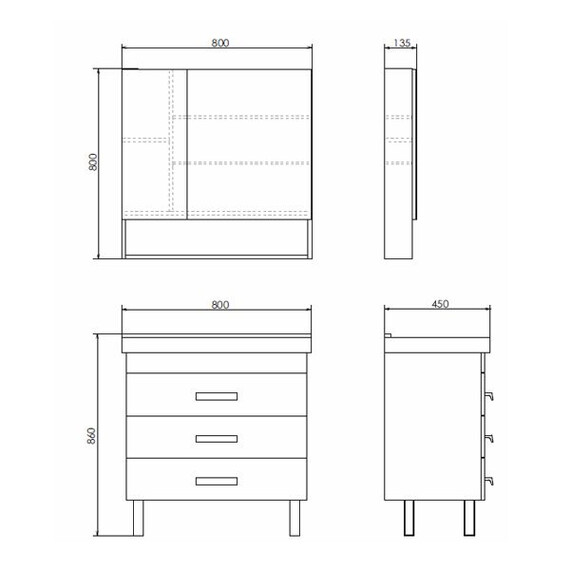 ТУМБА-УМЫВАЛЬНИК COMFORTY НИКОСИЯ-80Н БЕЛЫЙ ГЛЯНЕЦ С РАКОВИНОЙ FEST 80