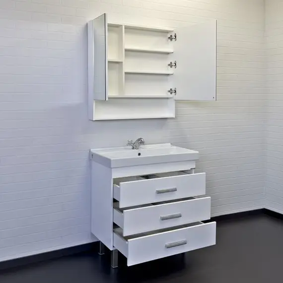 ТУМБА-УМЫВАЛЬНИК COMFORTY НИКОСИЯ-80Н БЕЛЫЙ ГЛЯНЕЦ С РАКОВИНОЙ FEST 80