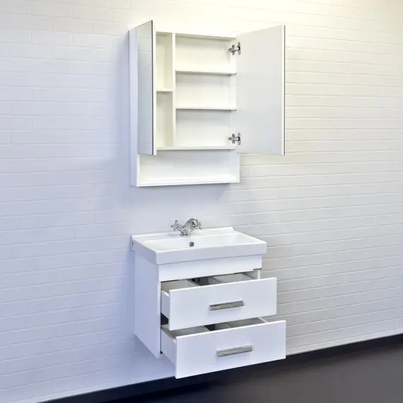 ТУМБА-УМЫВАЛЬНИК COMFORTY НИКОСИЯ 60П БЕЛЫЙ ГЛЯНЕЦ С РАКОВИНОЙ FEST 60