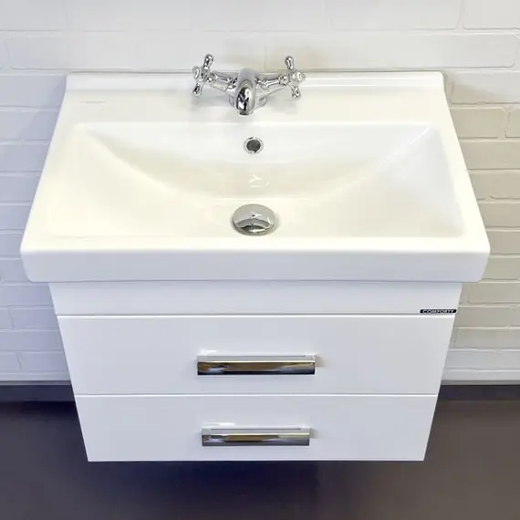 ТУМБА-УМЫВАЛЬНИК COMFORTY НИКОСИЯ 60П БЕЛЫЙ ГЛЯНЕЦ С РАКОВИНОЙ FEST 60