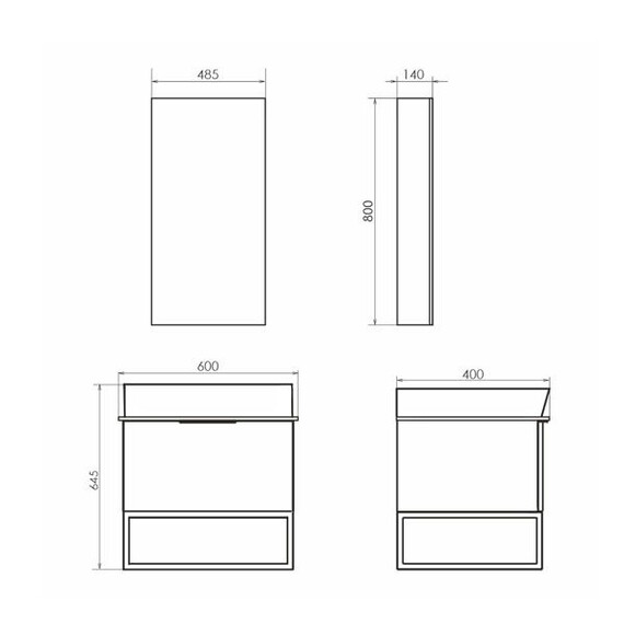 ТУМБА-УМЫВАЛЬНИК COMFORTY ПОРТО-60 ДУБ ТЁМНО-КОРИЧНЕВЫЙ С ЧЕРНОЙ СТОЛЕШНИЦЕЙ №8 C РАКОВИНОЙ COMFORTY 9055RA-50