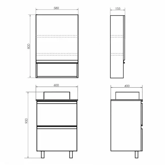 ТУМБА-УМЫВАЛЬНИК COMFORTY ЭДИНБУРГ-60-Н БЕТОН СВЕТЛЫЙ С ЧЕРНОЙ СТОЛЕШНИЦЕЙ С ОТВЕРСТИЕМ ПОД СМЕСИТЕЛЬ, С РАКОВИНОЙ COMFORTY 9111