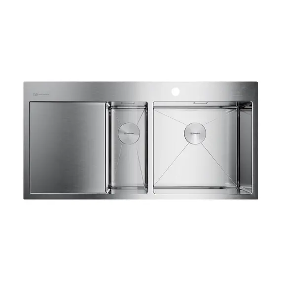 КУХОННАЯ МОЙКА OMOIKIRI AKISAME 100-2-IN-R НЕРЖ.СТАЛЬ/НЕРЖАВЕЮЩАЯ СТАЛЬ