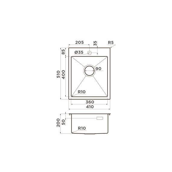 КУХОННАЯ МОЙКА OMOIKIRI AKISAME 41-IN НЕРЖ.СТАЛЬ/НЕРЖАВЕЮЩАЯ СТАЛЬ