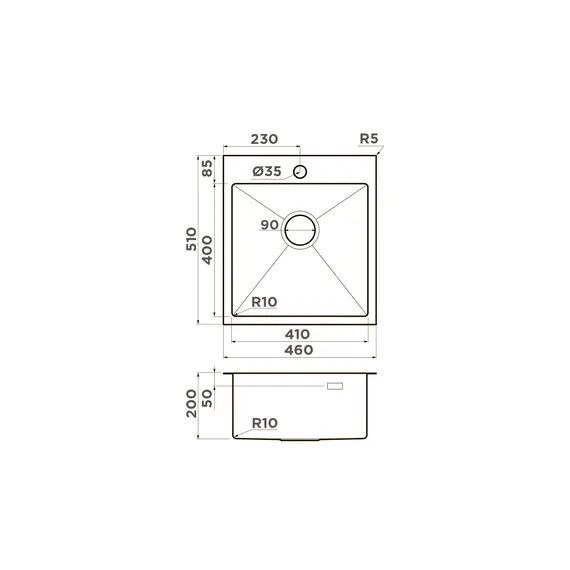 КУХОННАЯ МОЙКА OMOIKIRI AKISAME 46-IN НЕРЖ.СТАЛЬ/НЕРЖАВЕЮЩАЯ СТАЛЬ