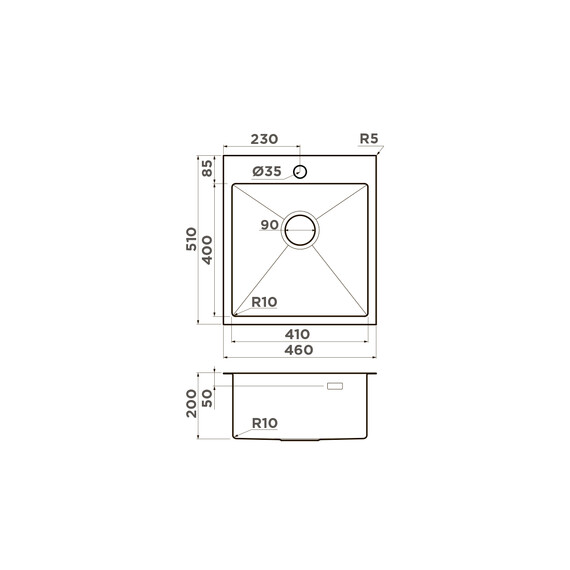 КУХОННАЯ МОЙКА OMOIKIRI AKISAME 46-LG НЕРЖ.СТАЛЬ/СВЕТЛОЕ ЗОЛОТО
