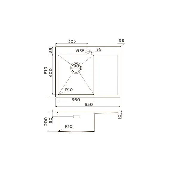 КУХОННАЯ МОЙКА OMOIKIRI AKISAME 65-LG-L НЕРЖ.СТАЛЬ/СВЕТЛОЕ ЗОЛОТО