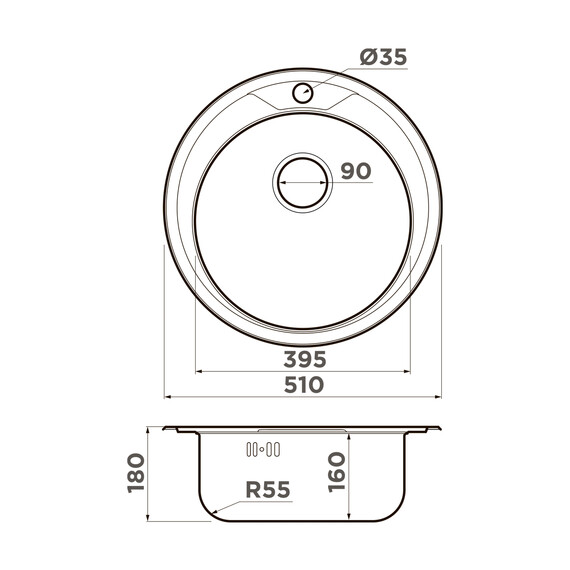 КУХОННАЯ МОЙКА OMOIKIRI ASIDA 51-IN НЕРЖ.СТАЛЬ/НЕРЖАВЕЮЩАЯ СТАЛЬ