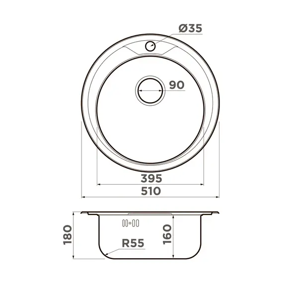 КУХОННАЯ МОЙКА OMOIKIRI ASIDA 51-IN НЕРЖ.СТАЛЬ/НЕРЖАВЕЮЩАЯ СТАЛЬ