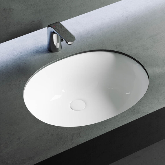 УМЫВАЛЬНИК ОВАЛЬНЫЙ ВСТРАИВАЕМЫЙ ПОД СТОЛЕШНИЦУ CERAMICA NOVA ELEMENT 560X420X195 ММ