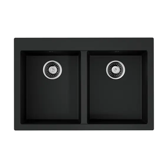 КУХОННАЯ МОЙКА OMOIKIRI BOSEN 80-2-BL TETOGRANIT/ЧЕРНЫЙ