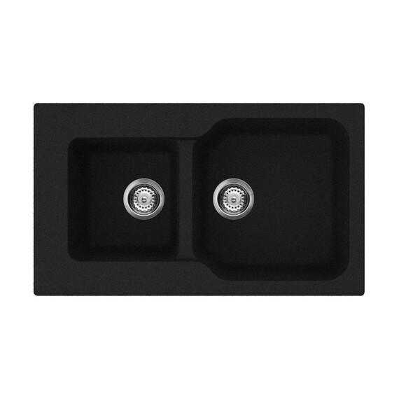 КУХОННАЯ МОЙКА OMOIKIRI MARU 86-2-BL TETOGRANIT/ЧЕРНЫЙ