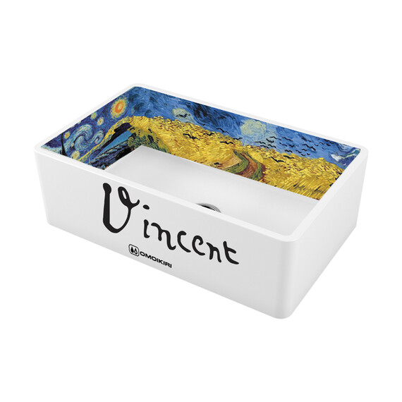 КУХОННАЯ МОЙКА OMOIKIRI MIKURA 76-VANGOGH NATCERAMIC/WHITE