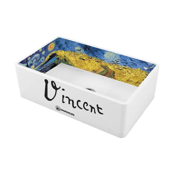 КУХОННАЯ МОЙКА OMOIKIRI MIKURA 76-VANGOGH NATCERAMIC/WHITE
