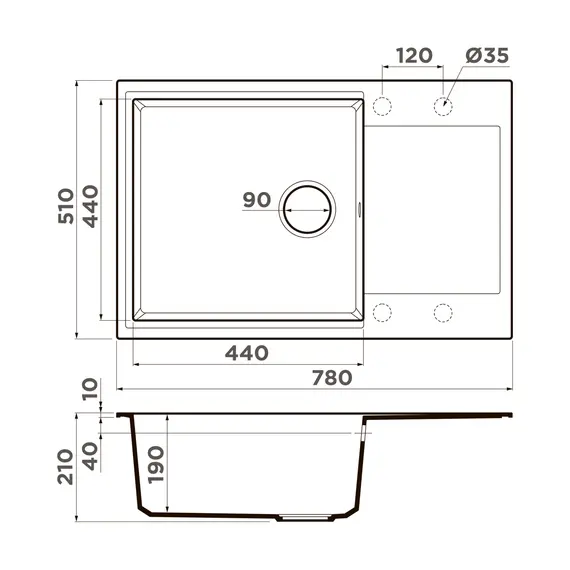 КУХОННАЯ МОЙКА OMOIKIRI DAISEN 78-LB-BE ARTGRANIT/ВАНИЛЬ