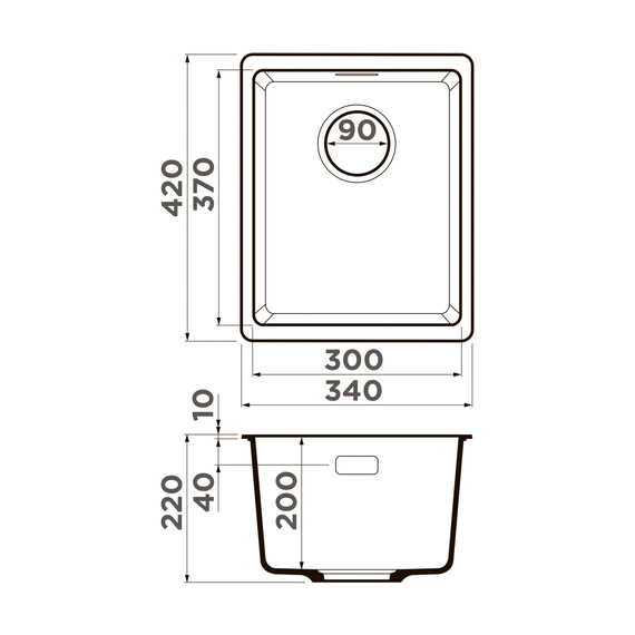 КУХОННАЯ МОЙКА OMOIKIRI KATA 34-U-BE ARTGRANIT/ВАНИЛЬ