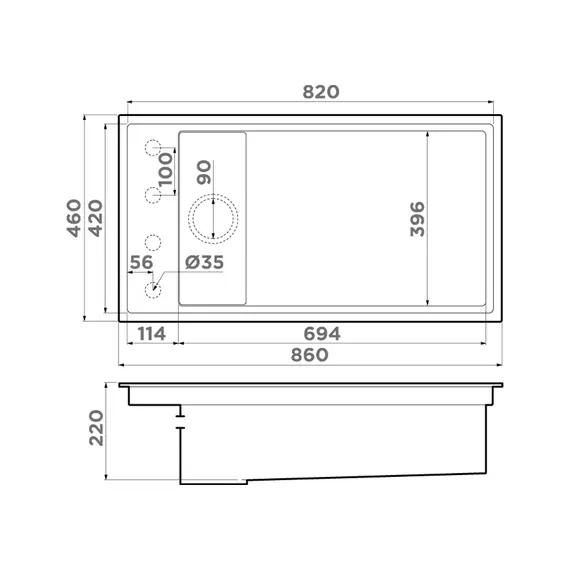 КУХОННАЯ МОЙКА OMOIKIRI KINARU 86-U/I-CN ARTCERAMIC/CANYON