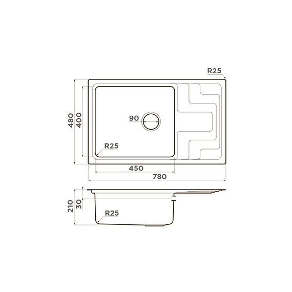 КУХОННАЯ МОЙКА OMOIKIRI MIZU 78-LB-IN НЕРЖ.СТАЛЬ/НЕРЖАВЕЮЩАЯ СТАЛЬ