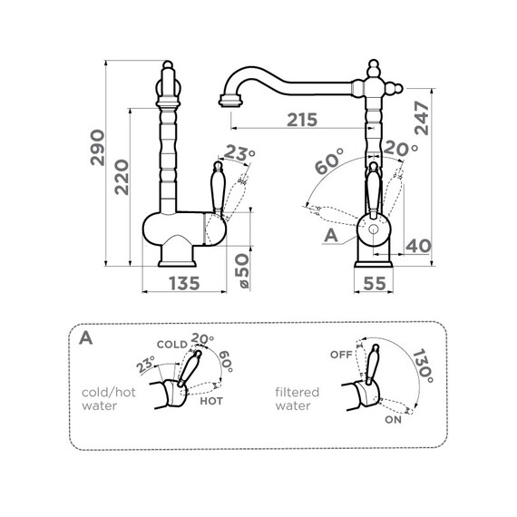 СМЕСИЕЛЬ ДЛЯ МОЙКИ OMOIKIRI KYOTO 2 PLUS-AB