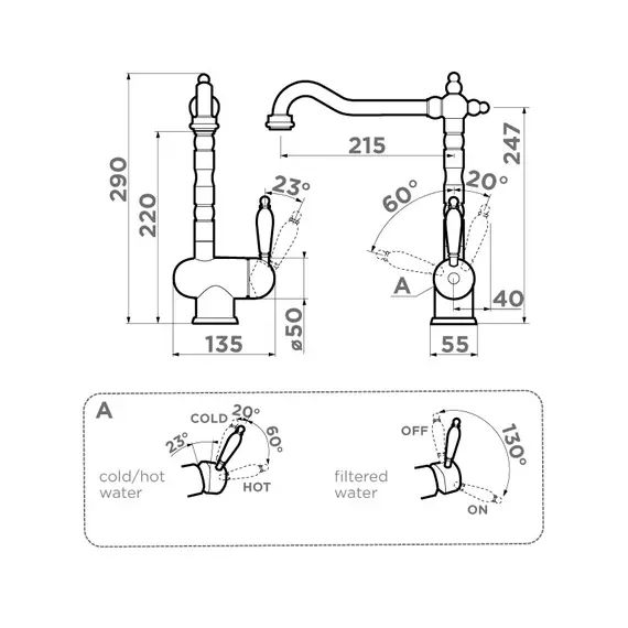 СМЕСИЕЛЬ ДЛЯ МОЙКИ OMOIKIRI KYOTO 2 PLUS-AB