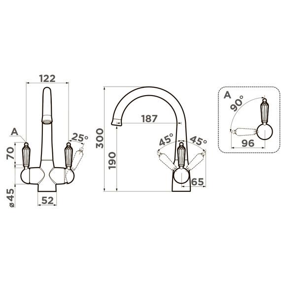 СМЕСИЕЛЬ ДЛЯ МОЙКИ OMOIKIRI OKINAWA-2-AB