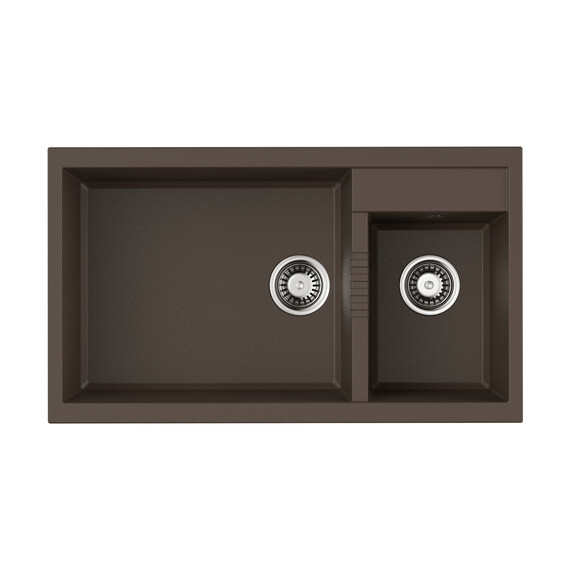 КУХОННАЯ МОЙКА OMOIKIRI TEDORI 86-2-LB-DC TETOGRANIT/ТЕМНЫЙ ШОКОЛАД