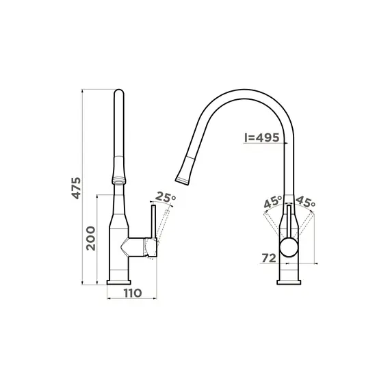 СМЕСИЕЛЬ ДЛЯ МОЙКИ OMOIKIRI YATOMI-BN-WH