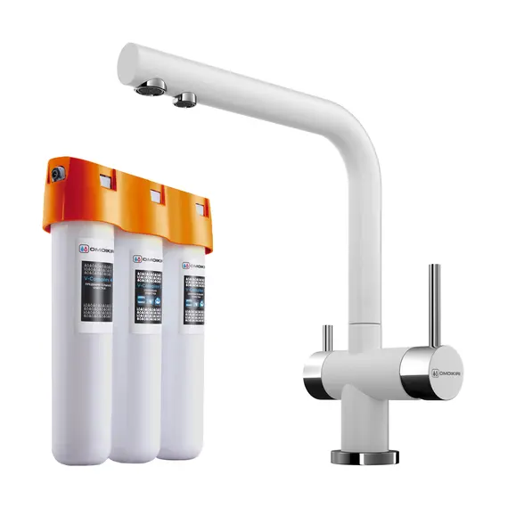 КОМПЛЕКТ СМЕСИТЕЛЬ+ФИЛЬТР NAGANO-WH + PURE DROP LITE