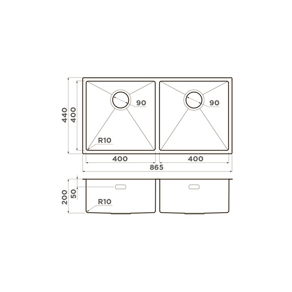 КУХОННАЯ МОЙКА OMOIKIRI TAKI 86-2-U/IF-LG НЕРЖ.СТАЛЬ/СВЕТЛОЕ ЗОЛОТО