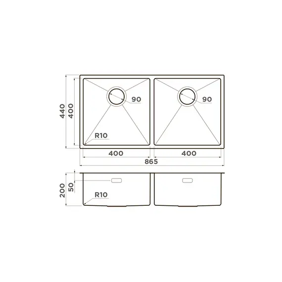 КУХОННАЯ МОЙКА OMOIKIRI TAKI 86-2-U/IF-LG НЕРЖ.СТАЛЬ/СВЕТЛОЕ ЗОЛОТО