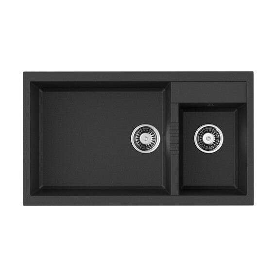 КУХОННАЯ МОЙКА OMOIKIRI TEDORI 86-2-LB-BL TETOGRANIT/ЧЕРНЫЙ