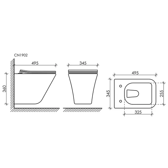 ПОДВЕСНОЙ УНИТАЗ CERAMICA NOVA MONO RIMLESS