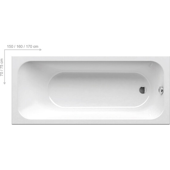 АКРИЛОВАЯ ВАННА RAVAK CHROME SLIM 150Х70