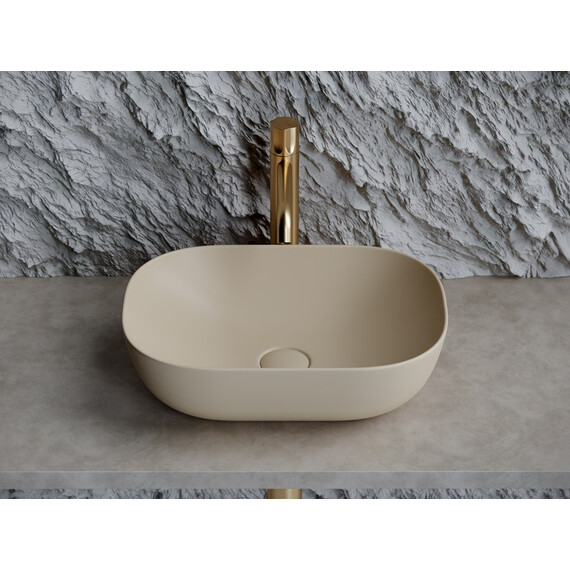 УМЫВАЛЬНИК ЧАША НАКЛАДНАЯ ПРЯМОУГОЛЬНАЯ CERAMICA NOVA ELEMENT 455X325X135 ММ КАПУЧИНО МАТОВЫЙ