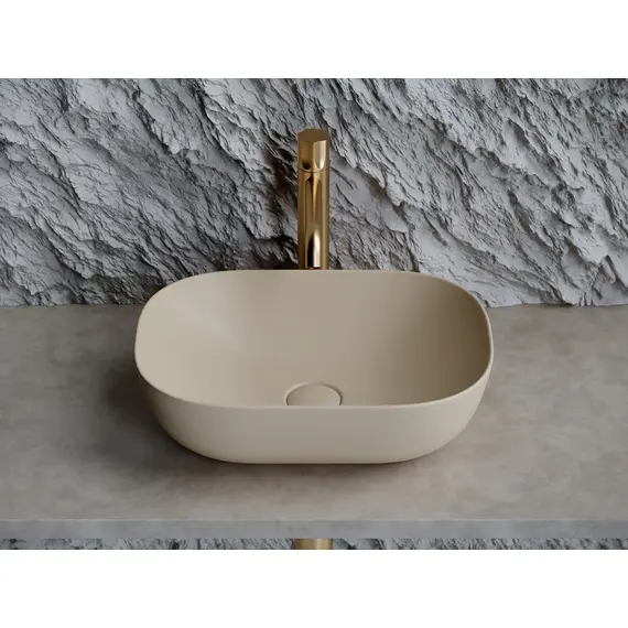УМЫВАЛЬНИК ЧАША НАКЛАДНАЯ ПРЯМОУГОЛЬНАЯ CERAMICA NOVA ELEMENT 455X325X135 ММ КАПУЧИНО МАТОВЫЙ