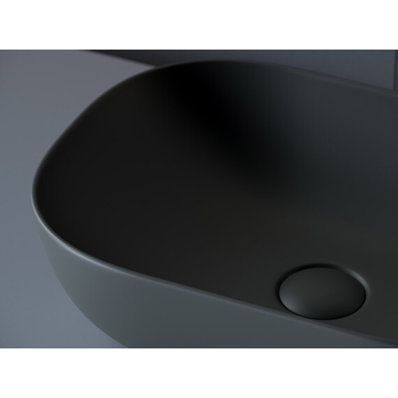 УМЫВАЛЬНИК ЧАША НАКЛАДНАЯ ПРЯМОУГОЛЬНАЯ CERAMICA NOVA ELEMENT 455X325X135 ММ ТЕМНЫЙ АНТРАЦИТ МАТОВЫЙ