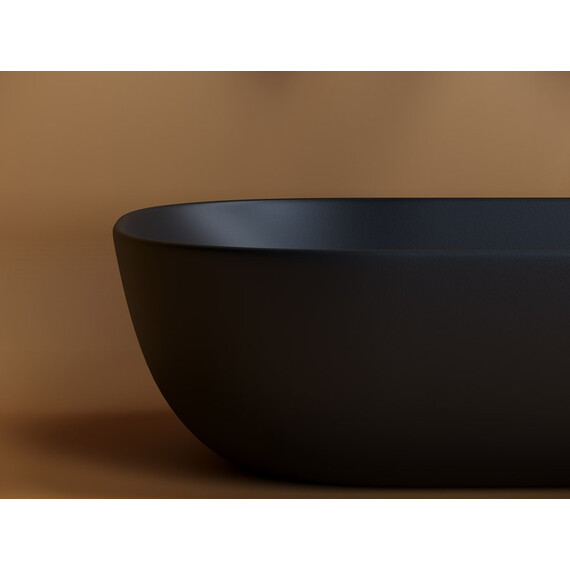 УМЫВАЛЬНИК ЧАША НАКЛАДНАЯ ПРЯМОУГОЛЬНАЯ CERAMICA NOVA ELEMENT 455X325X135 ММ ЧЕРНАЯ МАТОВАЯ