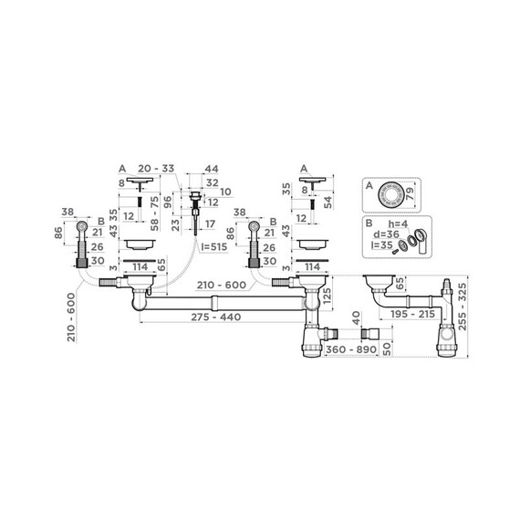 СИФОН ДЛЯ КУХОННОЙ МОЙКИ OMOIKIRI WK-2-R-A-IN