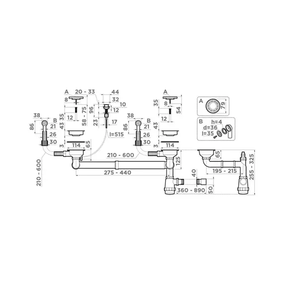 СИФОН ДЛЯ КУХОННОЙ МОЙКИ OMOIKIRI WK-2-R-A-IN