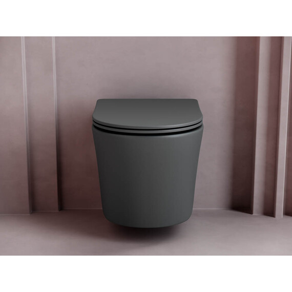 ПОДВЕСНОЙ УНИТАЗ BALEARICA CERAMICA NOVA RIMLESS ТЕМНЫЙ АНТРАЦИТ МАТОВЫЙ