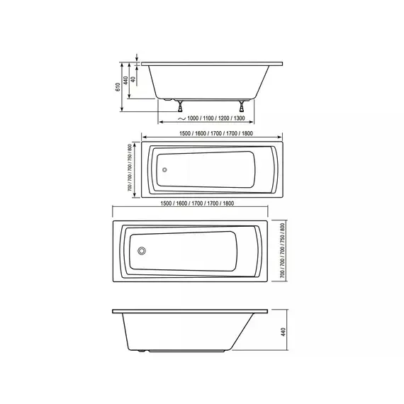 АКРИЛОВАЯ ВАННА RAVAK DOMINO PLUS 180X80