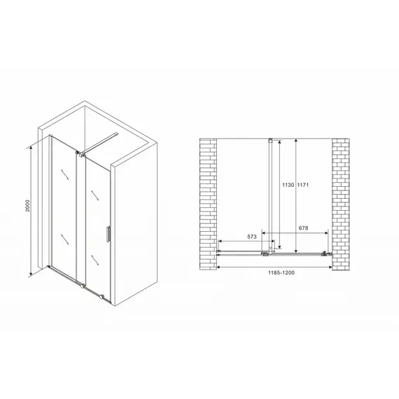 ДУШЕВАЯ ДВЕРЬ ABBER KOMFORT AG90120